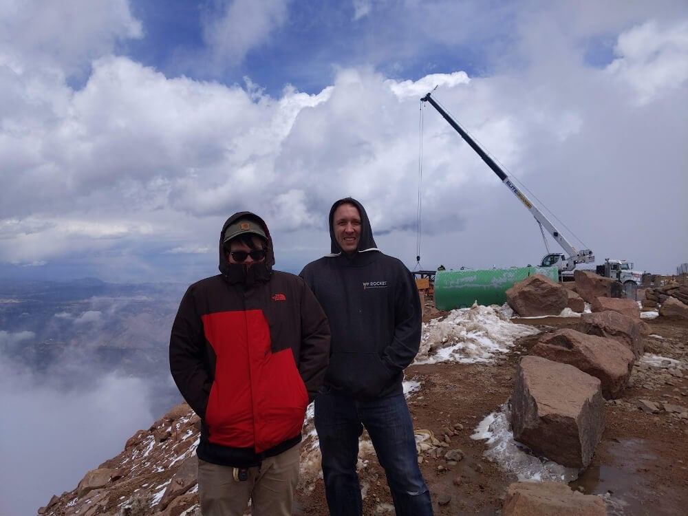 Top of pikes peak with homie rob
