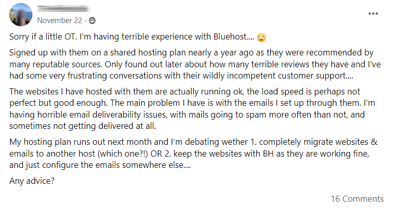 Bluehost support review