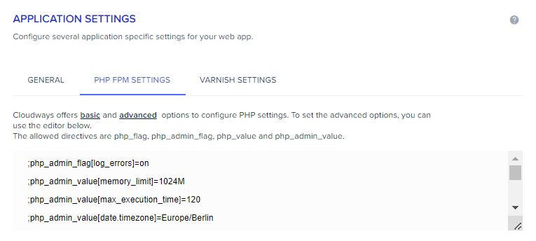 Cloudways php fpm settings
