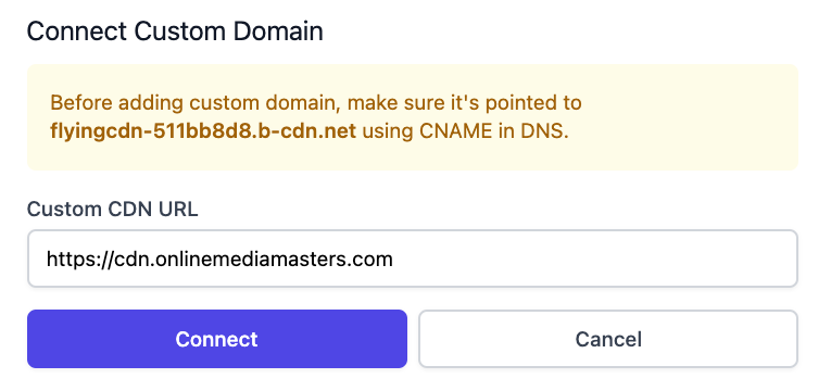 Flyingcdn custom domain