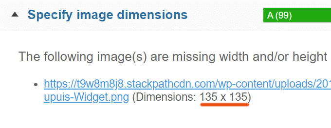 Gtmetrix image dimensions