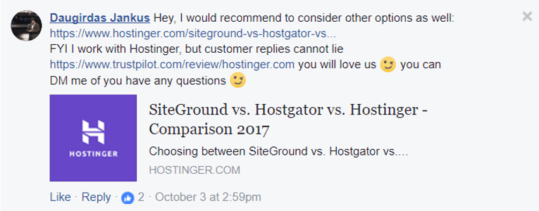 Hostinger fake reviews