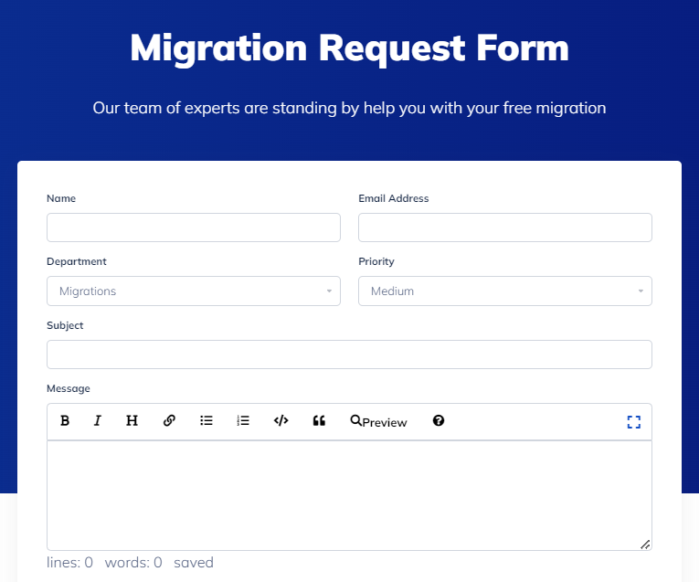 Namehero migration request form