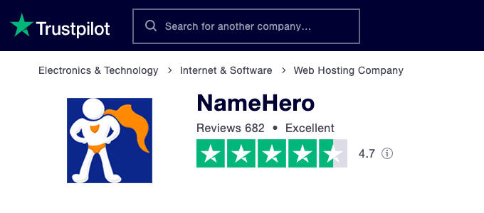 Namehero trustpilot review