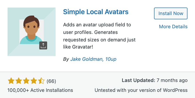 Simple local avatars plugin