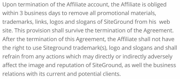 Siteground affiliate program terms and conditions