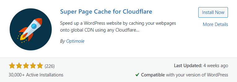 Super page cache for cloudflare plugin