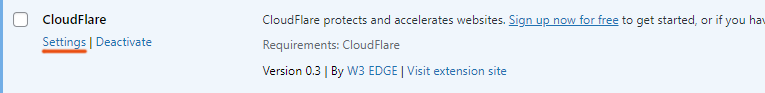 W3 total cache cloudflare extension