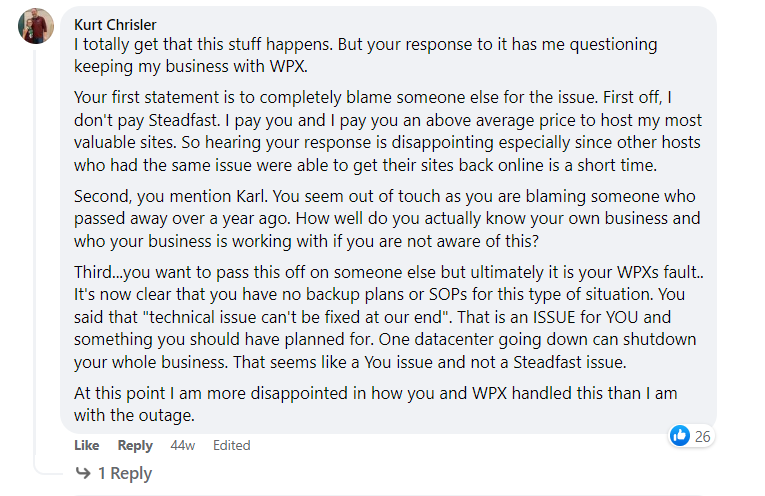 Wpx hosting worldwide outage comment 5